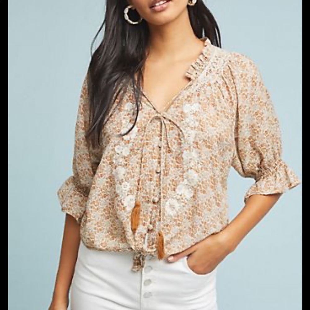 KINGA- CSILLA Button Down Balloon Sleeve Blouse